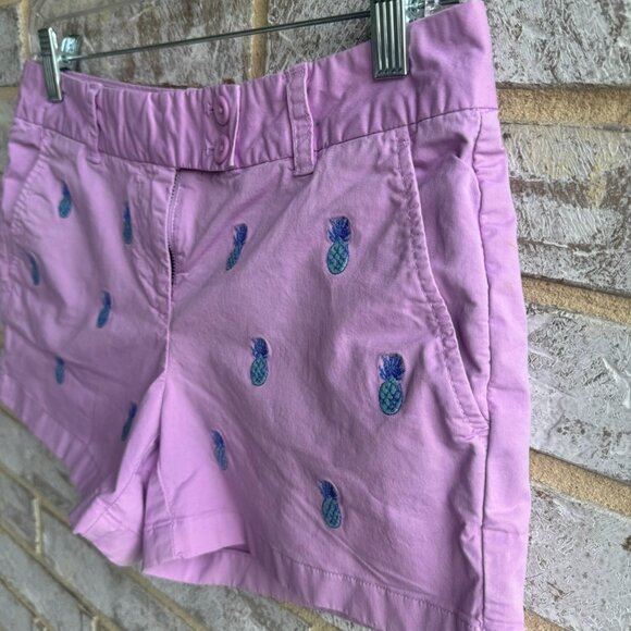 Vineyard Vines Pineapple Embroidered Chino Casual Shorts Women's Size 0 - Picture 6 of 11